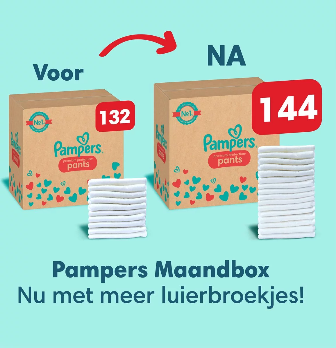 Pampers® Pampers Premium Protection Pants - Maat 5 (12kg - 17kg) - 144 Luierbroekjes - Maandbox 4 Pampers® Pampers Premium Protection Pants - Maat 5 (12kg - 17kg) - 144 Luierbroekjes - Maandbox - Afbeelding 2