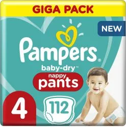 Pampers® Pampers Baby-Dry Pants - Maat 4 (9kg-15kg) - 112 Luierbroekjes - Giga Pack