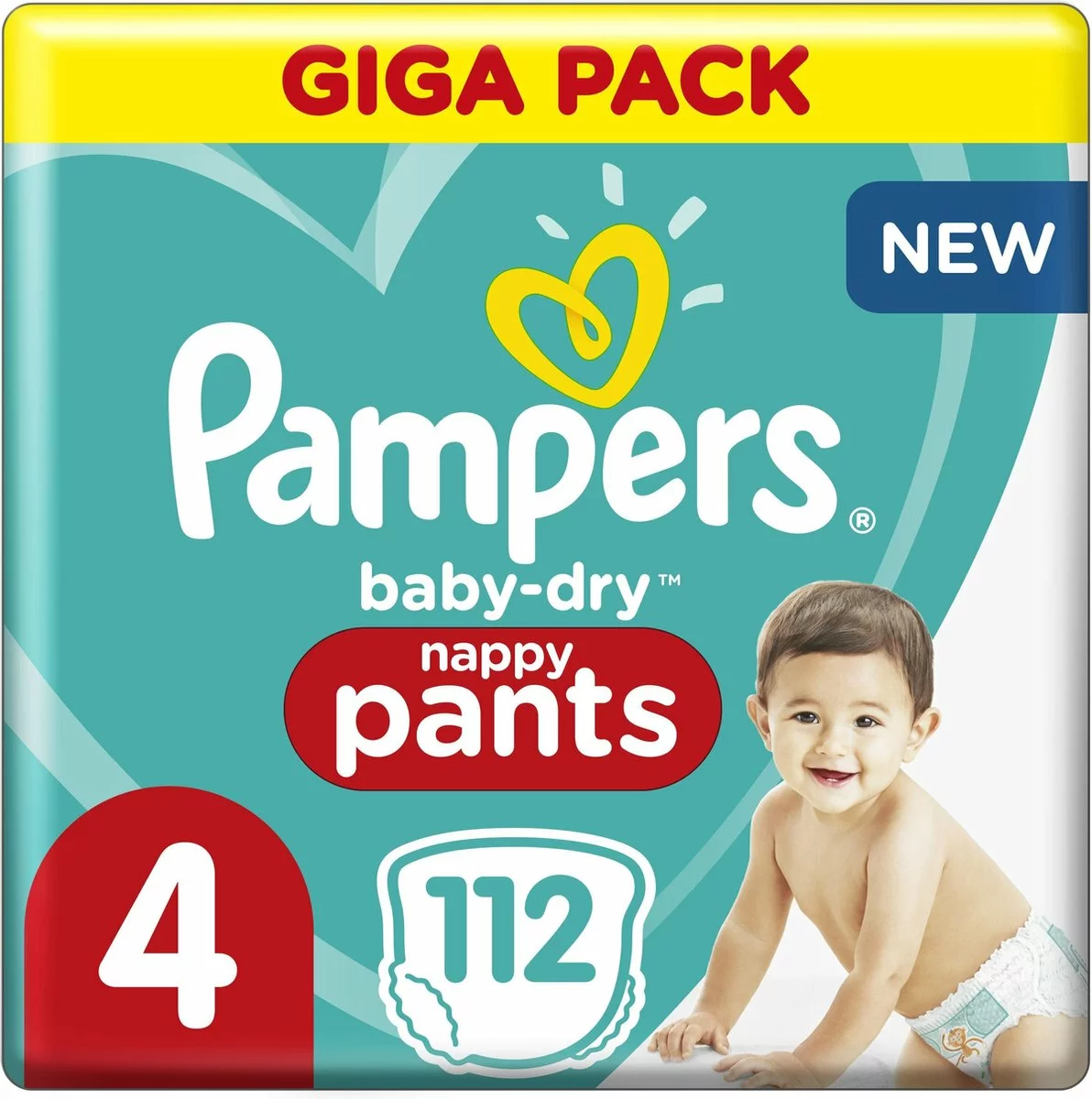 Pampers® Pampers Baby-Dry Pants - Maat 4 (9kg-15kg) - 112 Luierbroekjes - Giga Pack 3 Pampers® Pampers Baby-Dry Pants - Maat 4 (9kg-15kg) - 112 Luierbroekjes - Giga Pack
