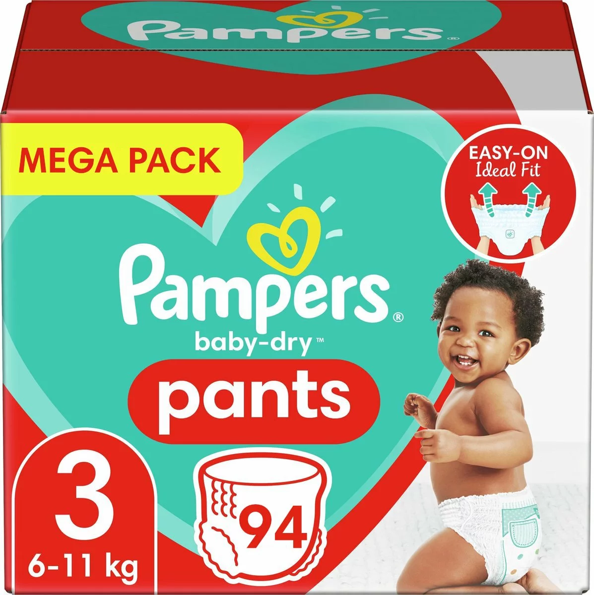 Pampers® Pampers - Baby Dry Pants - Maat 3 - Mega Pack - 94 Luierbroekjes 3 Pampers® Pampers - Baby Dry Pants - Maat 3 - Mega Pack - 94 Luierbroekjes