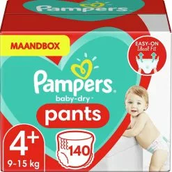 Pampers® Pampers Baby Dry Pants Maat 4+ - 140 Luierbroekjes Maandbox -Pampers Katoenen luiers Verkoopwinkel 1198x1200 83