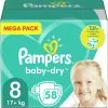 Pampers® Pampers - Baby Dry - Maat 8 - Mega Pack - 58 Luiers -Pampers Katoenen luiers Verkoopwinkel 1198x1200 92