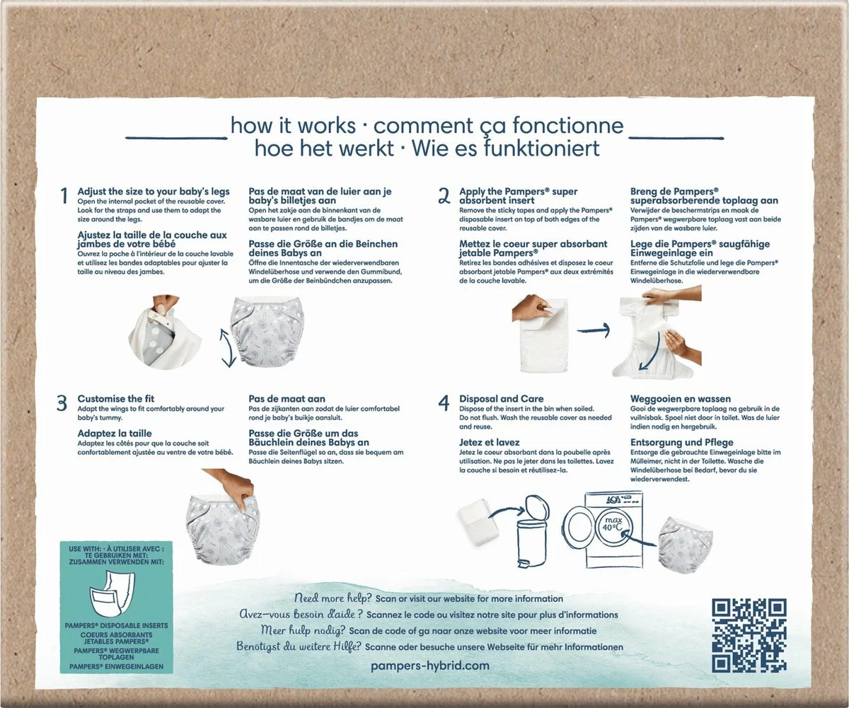 Pampers® Pampers Harmonie Hybrid - Wasbare Luiers Voor Baby’s - 3 Wasbare Luiers 9 Pampers® Pampers Harmonie Hybrid - Wasbare Luiers Voor Baby’s - 3 Wasbare Luiers - Afbeelding 7