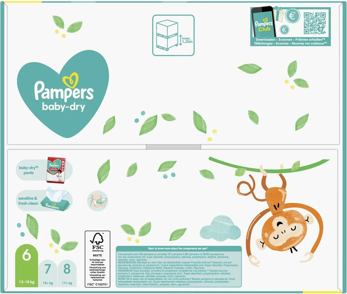 Pampers® Pampers - Baby Dry - Maat 4 - Mega Pack - 90 Luiers 4 Pampers® Pampers - Baby Dry - Maat 4 - Mega Pack - 90 Luiers - Afbeelding 2