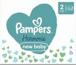 Pampers® Pampers Harmonie Luiers - Maat 2 (4-8kg) - 240 Luiers - Maandbox -Pampers Katoenen luiers Verkoopwinkel 1200x1026