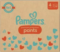 Pampers® Pampers Premium Protection Pants - Maat 4 (9kg - 15kg) - 168 Luiers -Pampers Katoenen luiers Verkoopwinkel 1200x1031