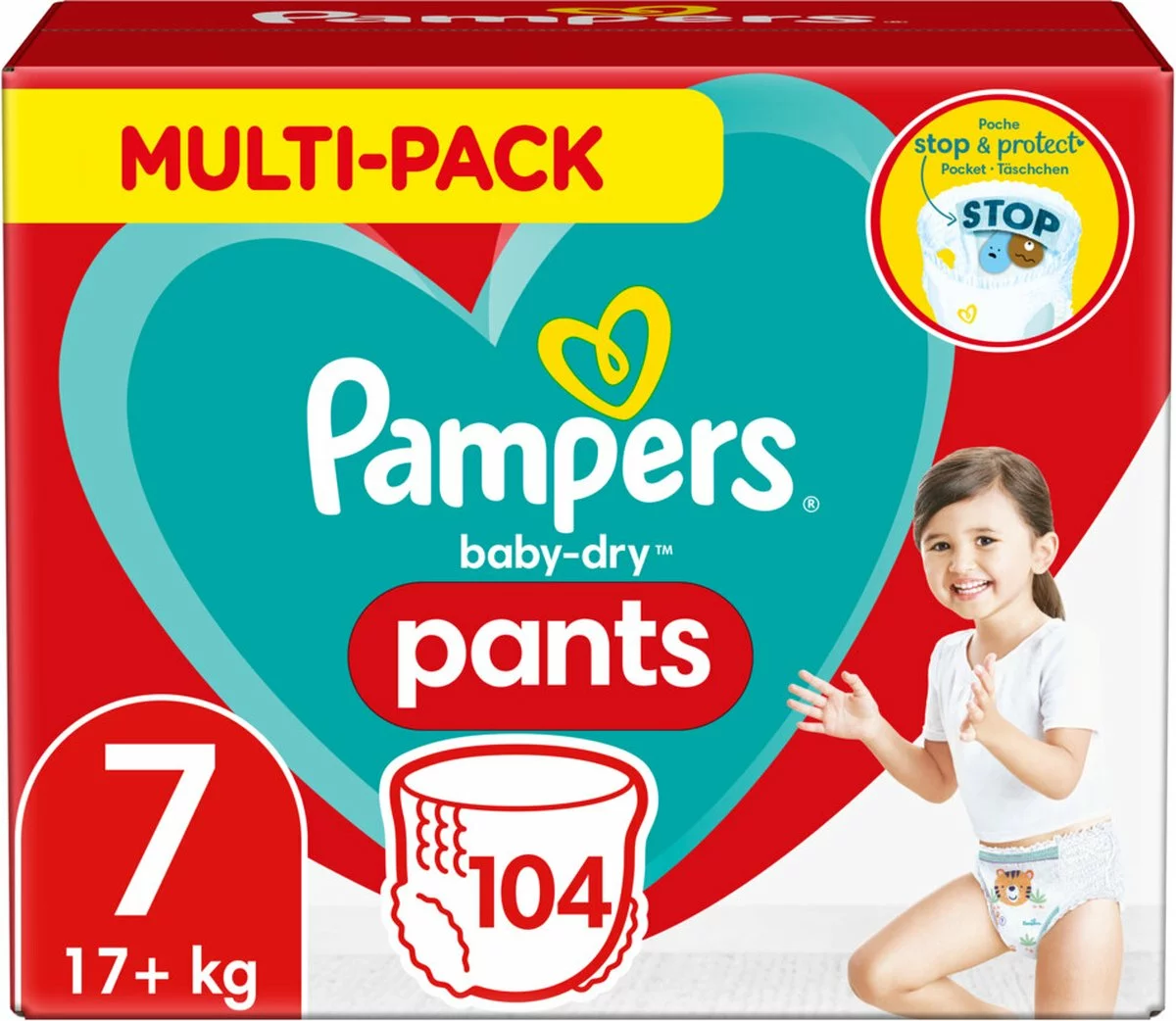 Pampers® Pampers Baby Dry Pants Luierbroekjes - Maat 7 (17+ Kg) - 104 Stuks - Multi-Pack 16 Pampers® Pampers Baby Dry Pants Luierbroekjes - Maat 7 (17+ Kg) - 104 Stuks - Multi-Pack - Afbeelding 14