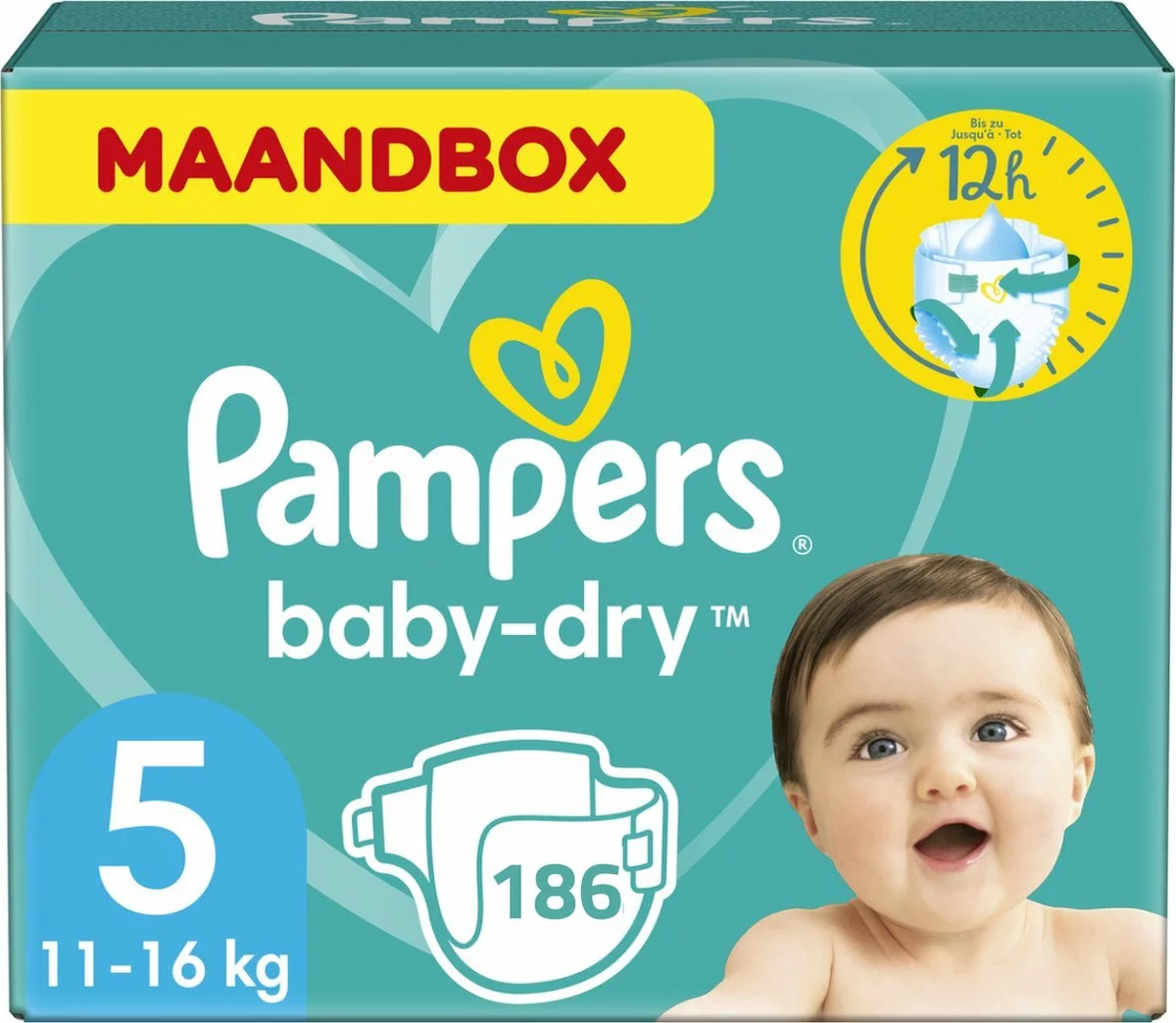 Pampers® Pampers Baby Dry Maat 5 (11-16kg) - 186 Luiers 3 Pampers® Pampers Baby Dry Maat 5 (11-16kg) - 186 Luiers