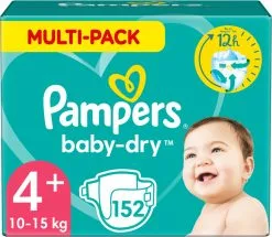 Pampers® Pampers Baby-Dry Luiers - Maat 4+ (10-15 Kg) - 152 Stuks - Multi-Pack 24 Pampers® Pampers Baby-Dry Luiers - Maat 4+ (10-15 Kg) - 152 Stuks - Multi-Pack -Pampers Katoenen luiers Verkoopwinkel 1200x1045 1