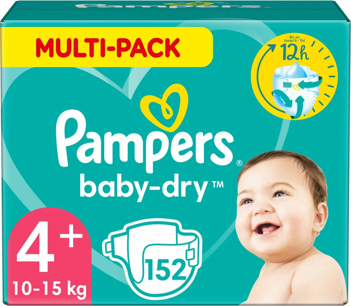 Pampers® Pampers Baby-Dry Luiers - Maat 4+ (10-15 Kg) - 152 Stuks - Multi-Pack 10 Pampers® Pampers Baby-Dry Luiers - Maat 4+ (10-15 Kg) - 152 Stuks - Multi-Pack - Afbeelding 8