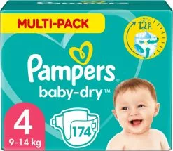 Pampers® Pampers Baby-Dry Luiers - Maat 4 (9-14 Kg) - 174 Stuks - Multi-Pack 25 Pampers® Pampers Baby-Dry Luiers - Maat 4 (9-14 Kg) - 174 Stuks - Multi-Pack -Pampers Katoenen luiers Verkoopwinkel 1200x1045 2