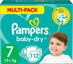 Pampers® Pampers Baby-Dry Luiers - Maat 7 (+15 Kg) - 112 Stuks - Multi-Pack -Pampers Katoenen luiers Verkoopwinkel 1200x1045 3