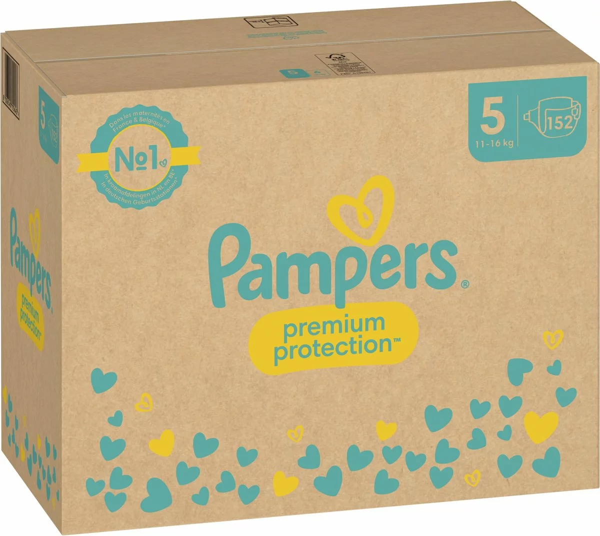 Pampers® Pampers Premium Protection - Maat 5 (11kg - 16kg) - 152 Luiers - Maandbox 12 Pampers® Pampers Premium Protection - Maat 5 (11kg - 16kg) - 152 Luiers - Maandbox - Afbeelding 10