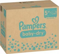 Pampers® Pampers Baby-Dry - Maat 5+ (12kg - 17kg) - 168 Luiers - Maandbox -Pampers Katoenen luiers Verkoopwinkel 1200x1092