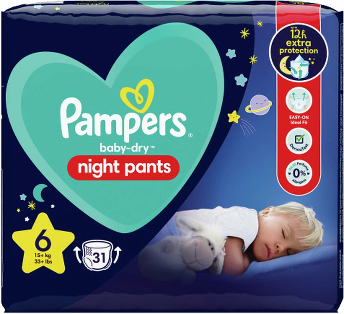Pampers® Pampers Night Pants - Maat 6 (15kg+) - 31 Luierbroekjes - Nachtluiers 3 Pampers® Pampers Night Pants - Maat 6 (15kg+) - 31 Luierbroekjes - Nachtluiers
