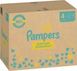 Pampers® Pampers Premium Protection - Maat 4 (9kg - 14kg) - 174 Luiers - Maandbox -Pampers Katoenen luiers Verkoopwinkel 1200x1105