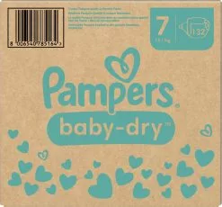 Pampers® Pampers Baby-Dry - Maat 7 (15kg+) - 132 Luiers - Maandbox -Pampers Katoenen luiers Verkoopwinkel 1200x1118 1
