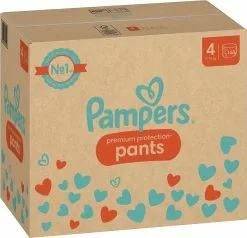Pampers® Pampers Premium Protection Pants - Maat 4 (9kg - 15kg) - 168 Luiers -Pampers Katoenen luiers Verkoopwinkel 1200x1157 1