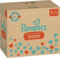 Pampers® Pampers Premium Protection Pants - Maat 4 (9kg - 15kg) - 168 Luiers -Pampers Katoenen luiers Verkoopwinkel 1200x1158