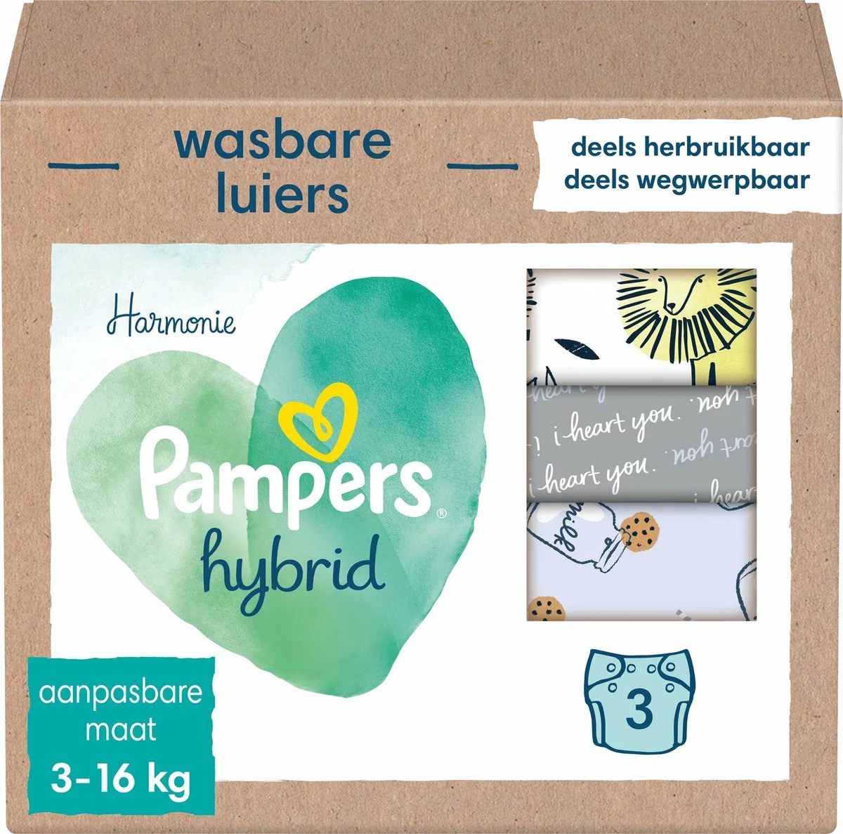 Pampers® Pampers Harmonie Hybrid - Wasbare Luiers Voor Baby’s - 3 Wasbare Luiers 3 Pampers® Pampers Harmonie Hybrid - Wasbare Luiers Voor Baby’s - 3 Wasbare Luiers