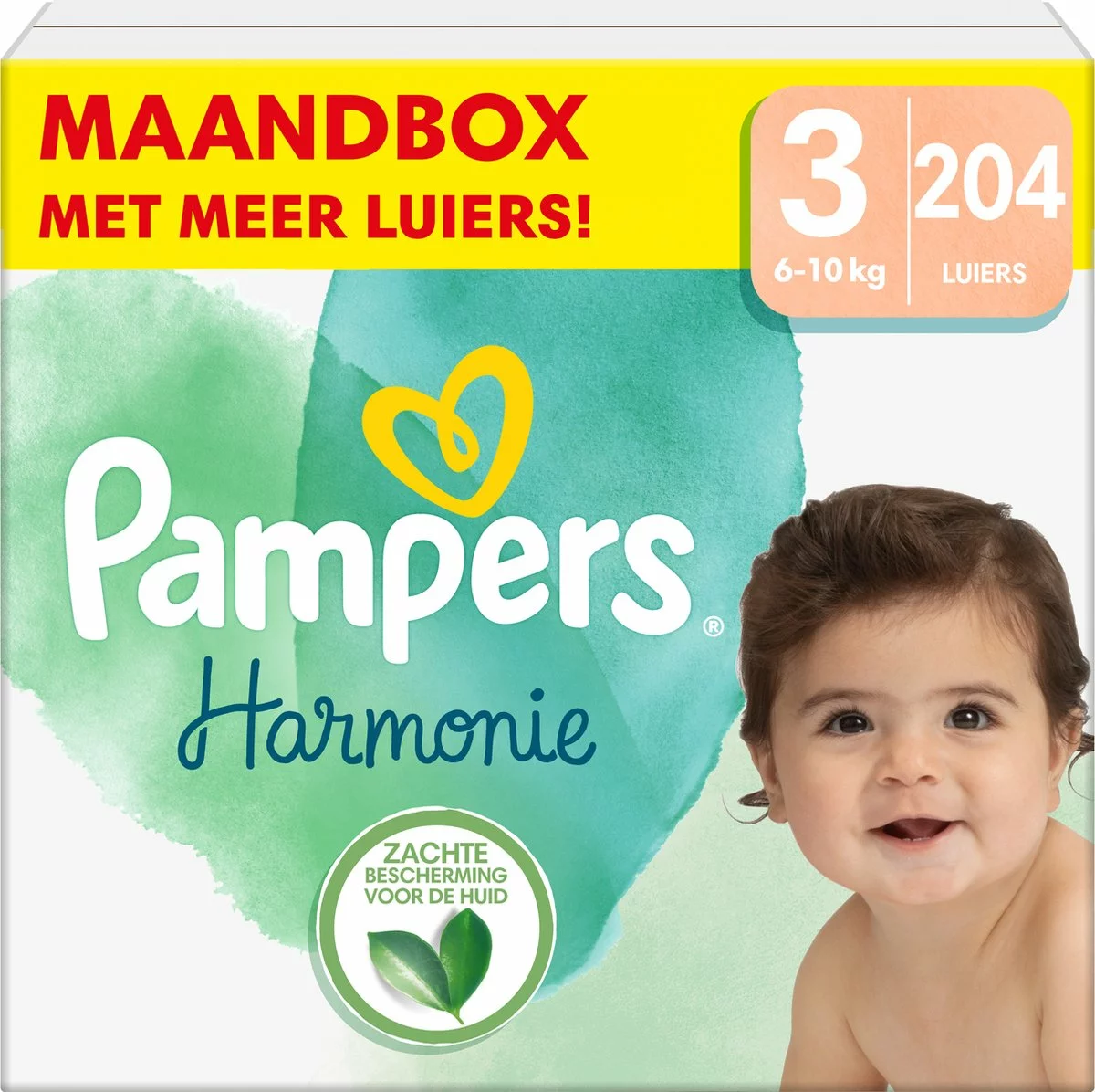 Pampers® Pampers Harmonie Luiers - Maat 3 (6-10kg) - 204 Luiers - Maandbox 3 Pampers® Pampers Harmonie Luiers - Maat 3 (6-10kg) - 204 Luiers - Maandbox