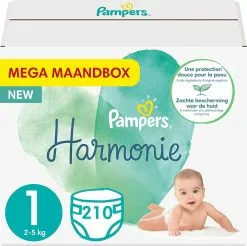 Pampers® Pampers - Harmonie / Pure - Maat 1 - Mega Maandbox - 210 Luiers