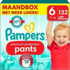 Pampers® Pampers Premium Protection Pants - Maat 6 (15kg+) - 132 Luierbroekjes - Maandbox