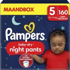 Pampers® Pampers Baby-Dry Night Pants - Maat 5 (12kg - 17kg) - 160 Luierbroekjes Maandbox 23 Pampers® Pampers Baby-Dry Night Pants - Maat 5 (12kg - 17kg) - 160 Luierbroekjes Maandbox -Pampers Katoenen luiers Verkoopwinkel 1200x1197 21