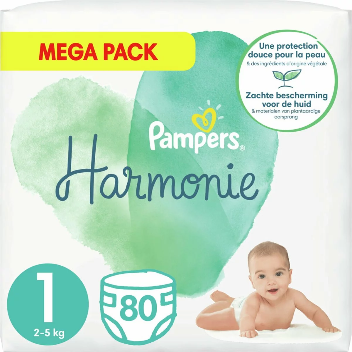 Pampers® Pampers - Harmonie / Pure - Maat 1 - Mega Pack - 80 Luiers 15 Pampers® Pampers - Harmonie / Pure - Maat 1 - Mega Pack - 80 Luiers - Afbeelding 13
