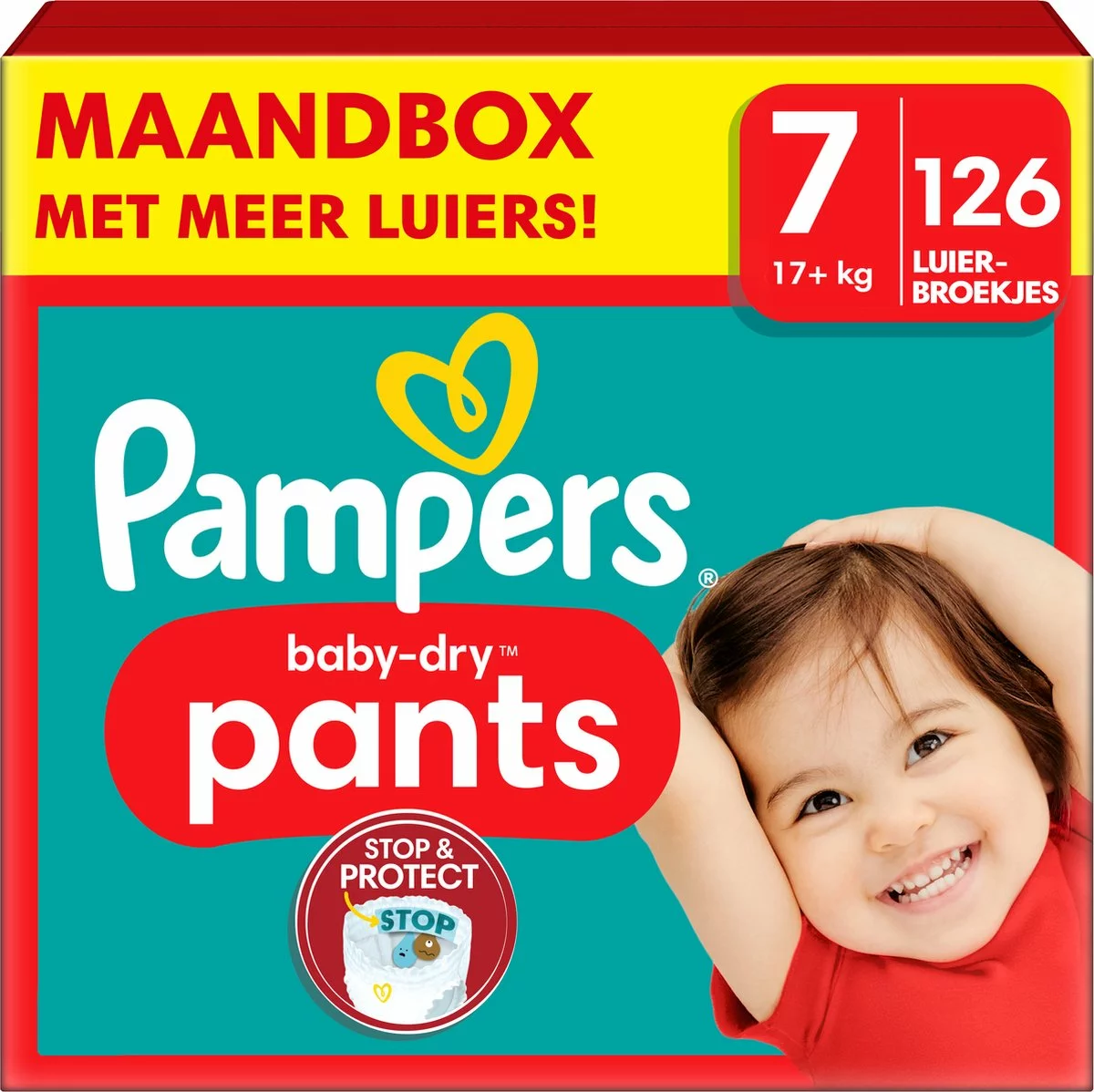 Pampers® Pampers Baby-Dry Pants - Maat 7 (17kg+) - 126 Luierbroekjes - Maandbox 3 Pampers® Pampers Baby-Dry Pants - Maat 7 (17kg+) - 126 Luierbroekjes - Maandbox