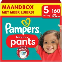 Pampers® Pampers Baby-Dry Pants - Maat 5 (12-17kg) - 160 Luierbroekjes - Maandbox