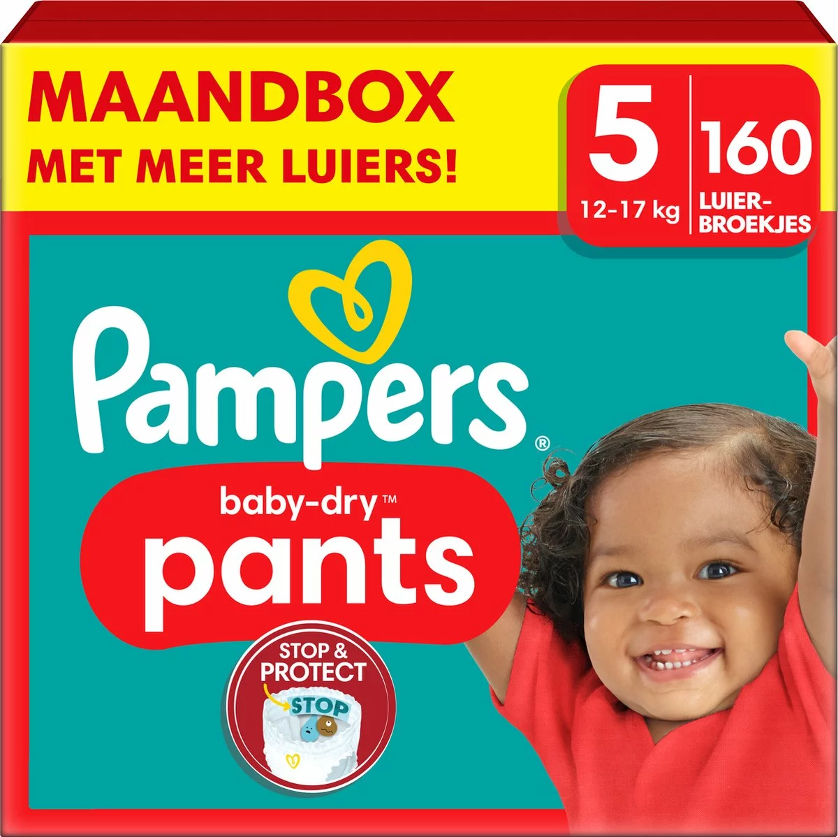 Pampers® Pampers Baby-Dry Pants - Maat 5 (12-17kg) - 160 Luierbroekjes - Maandbox 3 Pampers® Pampers Baby-Dry Pants - Maat 5 (12-17kg) - 160 Luierbroekjes - Maandbox