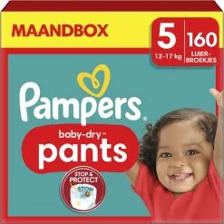 Pampers® Pampers Baby-Dry Pants - Maat 5 (12-17kg) - 160 Luierbroekjes - Maandbox 24 Pampers® Pampers Baby-Dry Pants - Maat 5 (12-17kg) - 160 Luierbroekjes - Maandbox -Pampers Katoenen luiers Verkoopwinkel 1200x1198 139