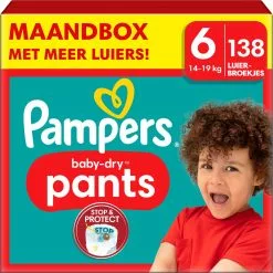 Pampers® Pampers Baby-Dry Pants - Maat 6 (14-19kg) - 138 Luierbroekjes - Maandbox