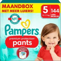 Pampers® Pampers Premium Protection Pants - Maat 5 (12kg - 17kg) - 144 Luierbroekjes - Maandbox