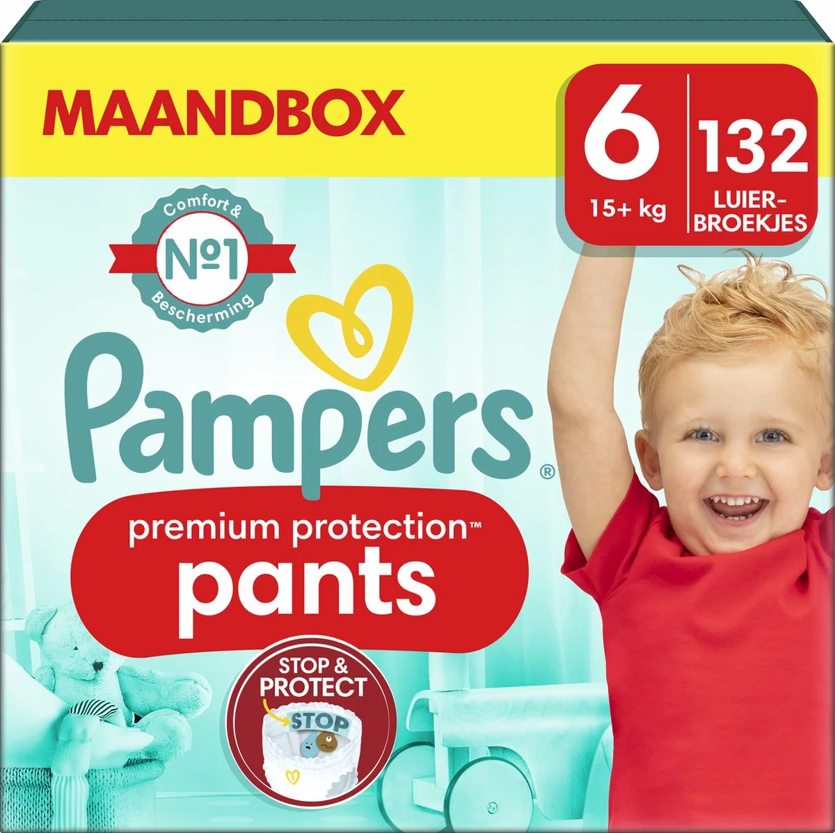 Pampers® Pampers Premium Protection Pants - Maat 6 (15kg+) - 132 Luierbroekjes - Maandbox 9 Pampers® Pampers Premium Protection Pants - Maat 6 (15kg+) - 132 Luierbroekjes - Maandbox - Afbeelding 7