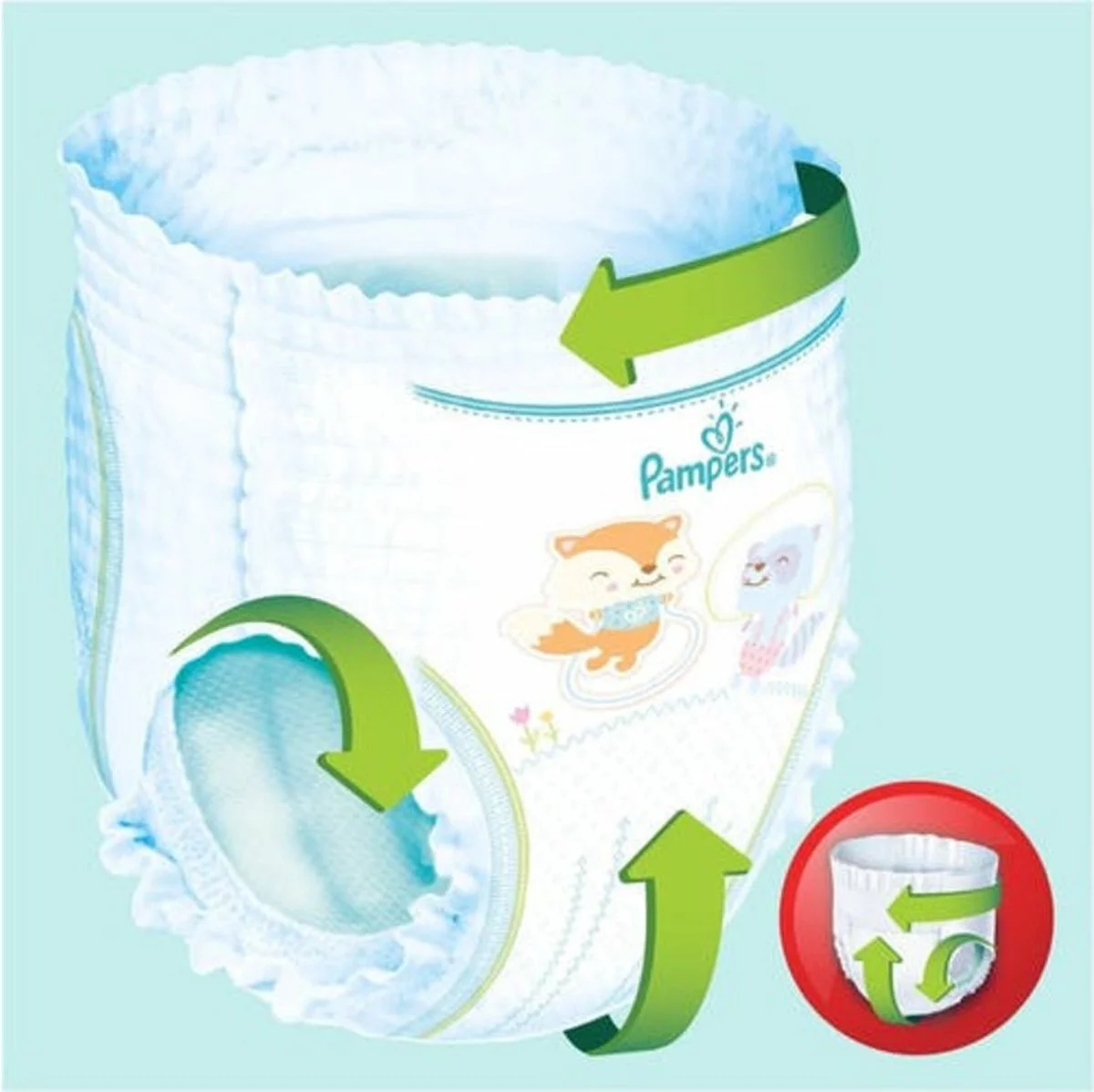 Pampers® Pampers Baby Dry Nappy Pants - Maat 4 (9-15kg) - 108 Stuks 5 Pampers® Pampers Baby Dry Nappy Pants - Maat 4 (9-15kg) - 108 Stuks - Afbeelding 3