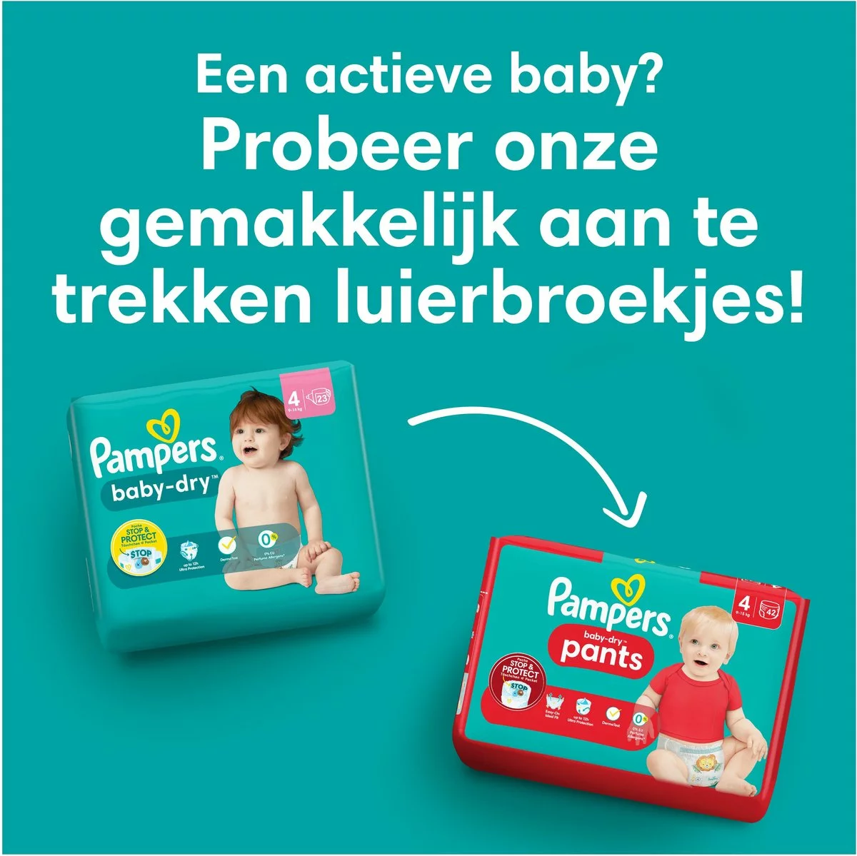 Pampers® Pampers Baby-Dry - Maat 4+ (10kg - 15kg) - 198 Luiers - Maandbox 9 Pampers® Pampers Baby-Dry - Maat 4+ (10kg - 15kg) - 198 Luiers - Maandbox - Afbeelding 7