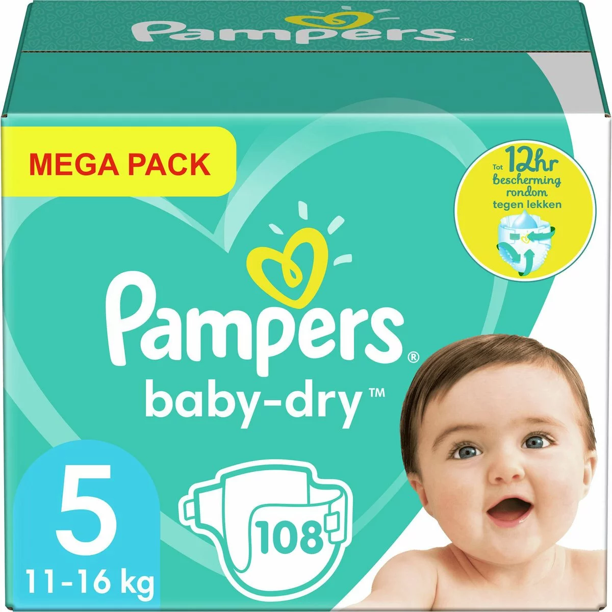 Pampers® Pampers - Baby Dry - Maat 5 - Mega Pack - 108 Luiers 8 Pampers® Pampers - Baby Dry - Maat 5 - Mega Pack - 108 Luiers - Afbeelding 6