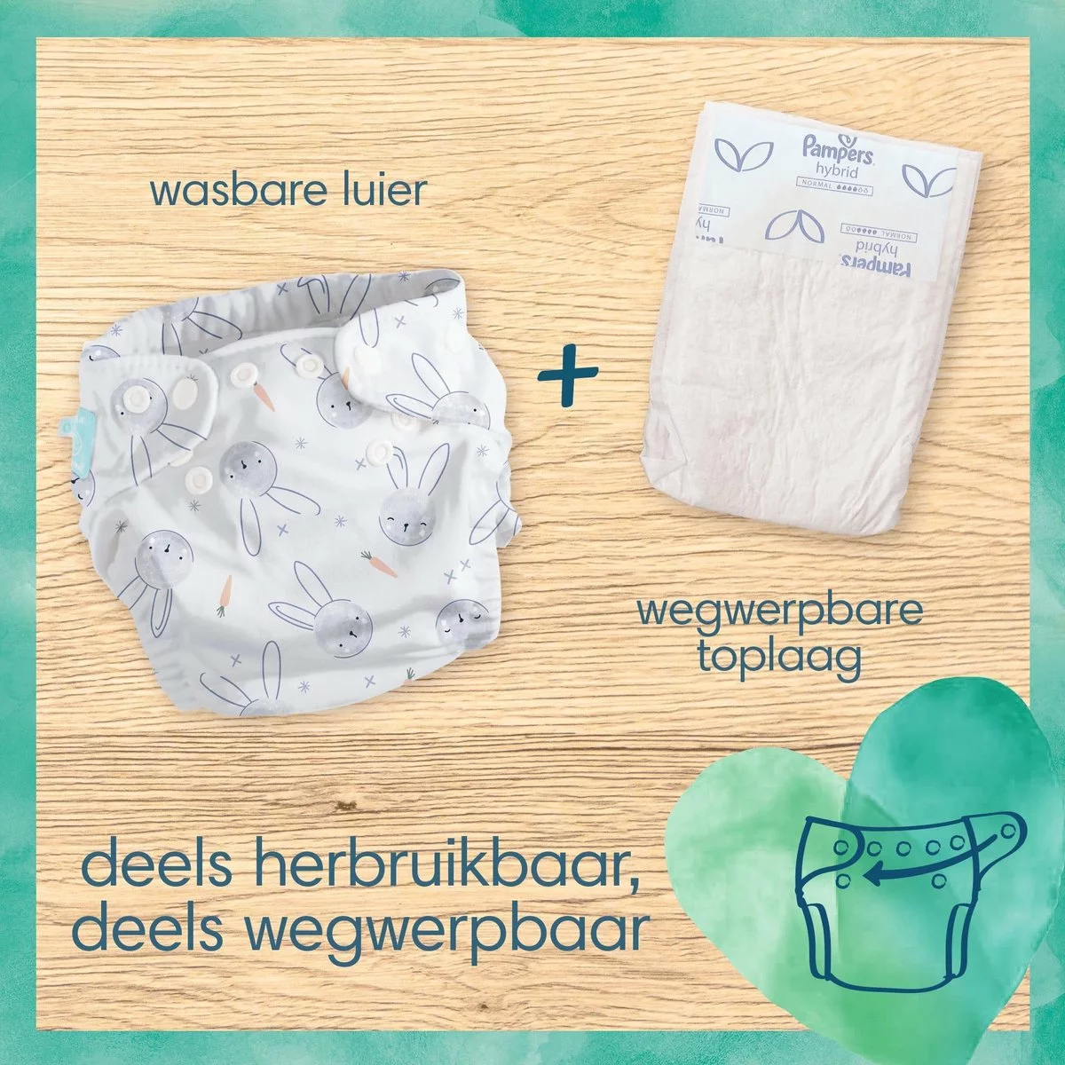 Pampers® Pampers Harmonie Hybrid - Wasbare Luier - 92 Absorberende Wegwerpbare Toplagen 6 Pampers® Pampers Harmonie Hybrid - Wasbare Luier - 92 Absorberende Wegwerpbare Toplagen - Afbeelding 4