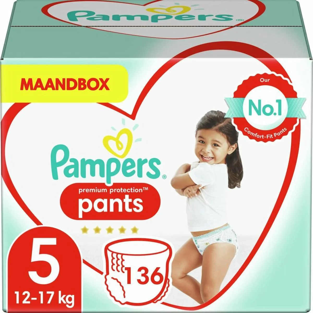 Pampers® Pampers Premium Protection Pants Luierbroekjes - Maat 5 - Maandbox - 136 Luierbroekjes 3 Pampers® Pampers Premium Protection Pants Luierbroekjes - Maat 5 - Maandbox - 136 Luierbroekjes