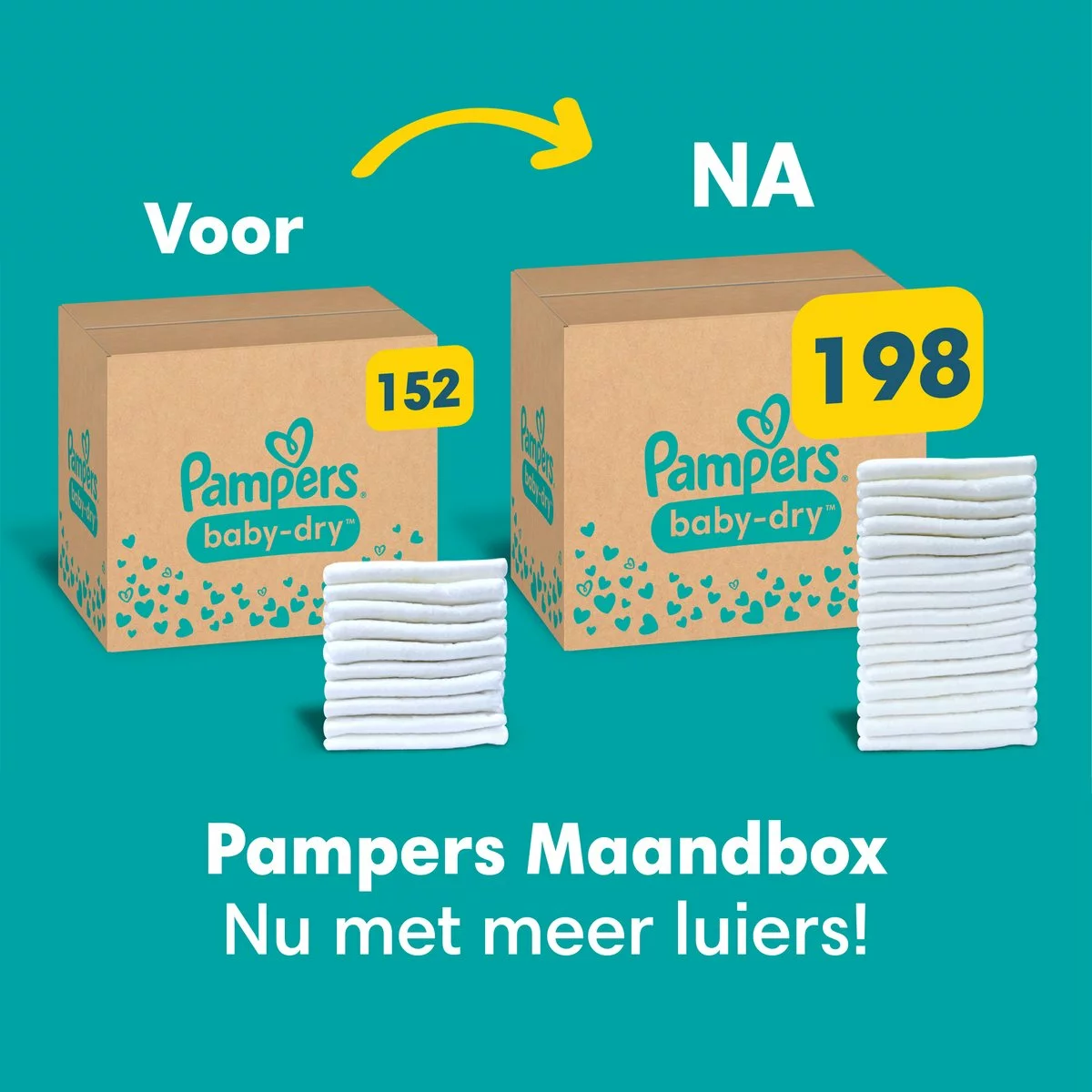 Pampers® Pampers Baby-Dry - Maat 4+ (10kg - 15kg) - 198 Luiers - Maandbox 4 Pampers® Pampers Baby-Dry - Maat 4+ (10kg - 15kg) - 198 Luiers - Maandbox - Afbeelding 2
