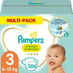 Pampers® Pampers Premium Protection Luiers - Maat 3 (6-10 Kg) - 204 Stuks - Multi-Pack
