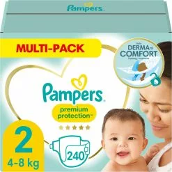 Pampers® Pampers Premium Protection Luiers - Maat 2 (4-8kg) - 240 Stuks - Multi-Pack -Pampers Katoenen luiers Verkoopwinkel 1200x1200 351