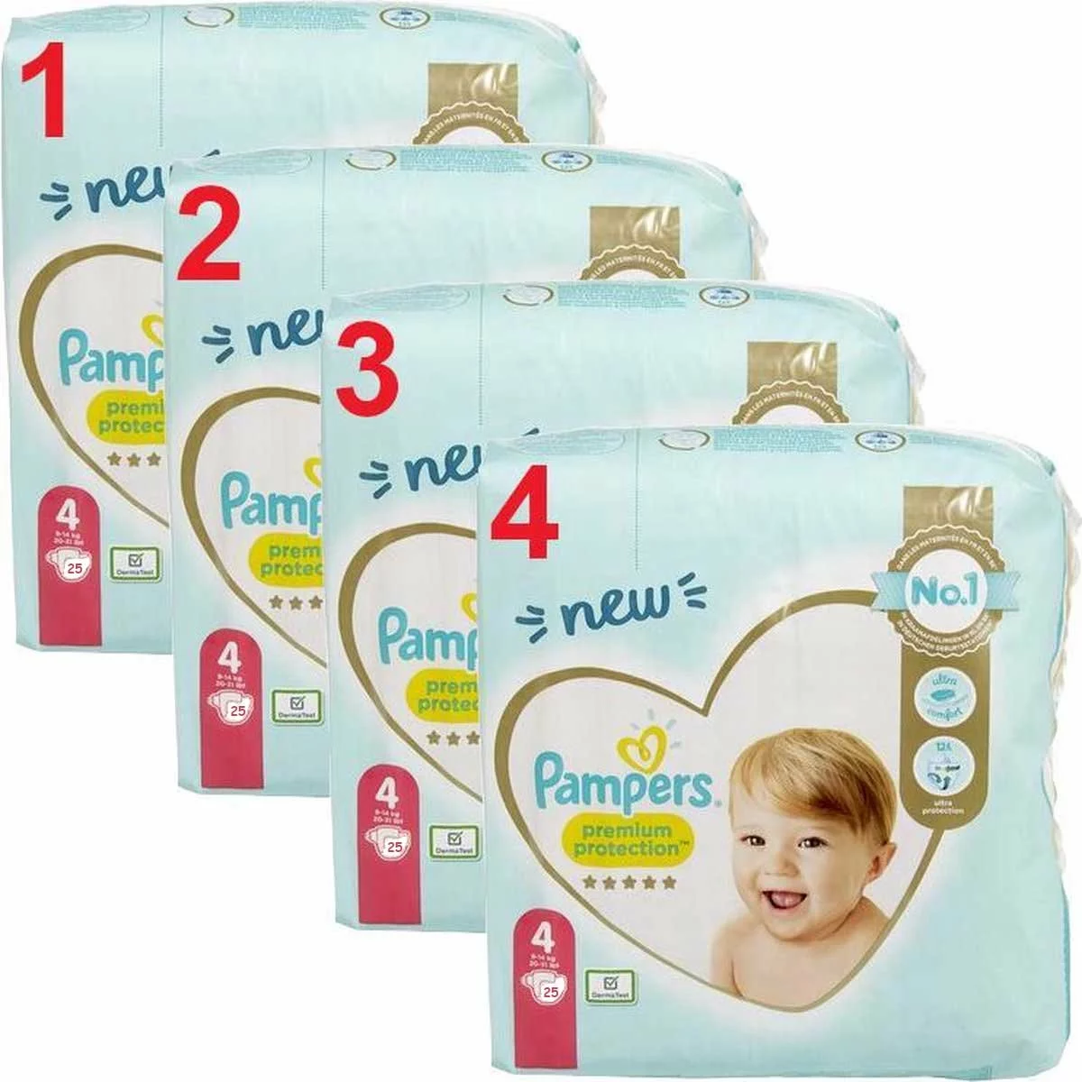 Pampers® Pampers Premium Protection Luiers - Maat 4 (9-14 Kg) - 100 Stuks - Grootverpakking 3 Pampers® Pampers Premium Protection Luiers - Maat 4 (9-14 Kg) - 100 Stuks - Grootverpakking