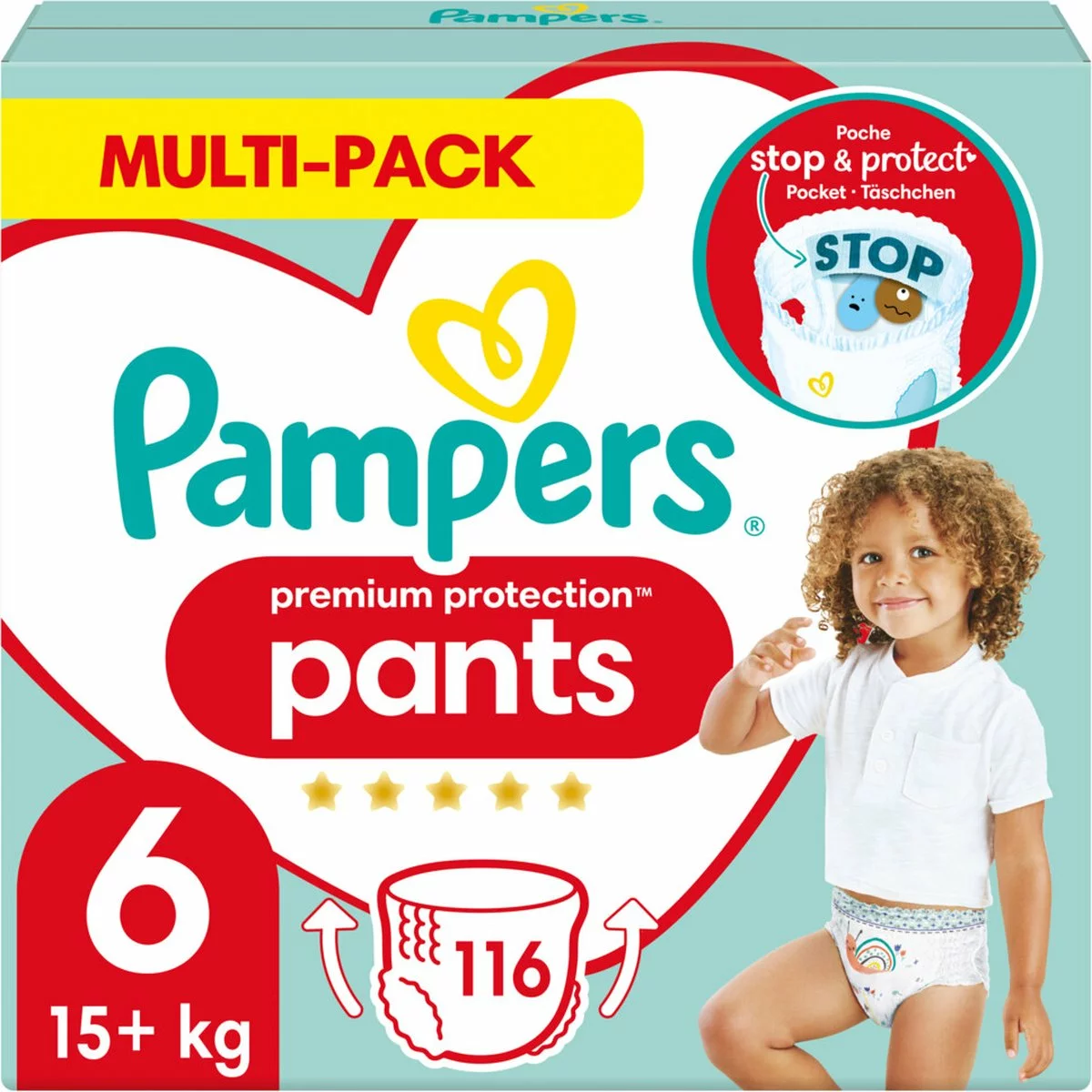 Pampers® Pampers Premium Protection Pants Luierbroekjes - Maat 6 (+15 Kg) - 116 Stuks - Multi-Pack 14 Pampers® Pampers Premium Protection Pants Luierbroekjes - Maat 6 (+15 Kg) - 116 Stuks - Multi-Pack - Afbeelding 12