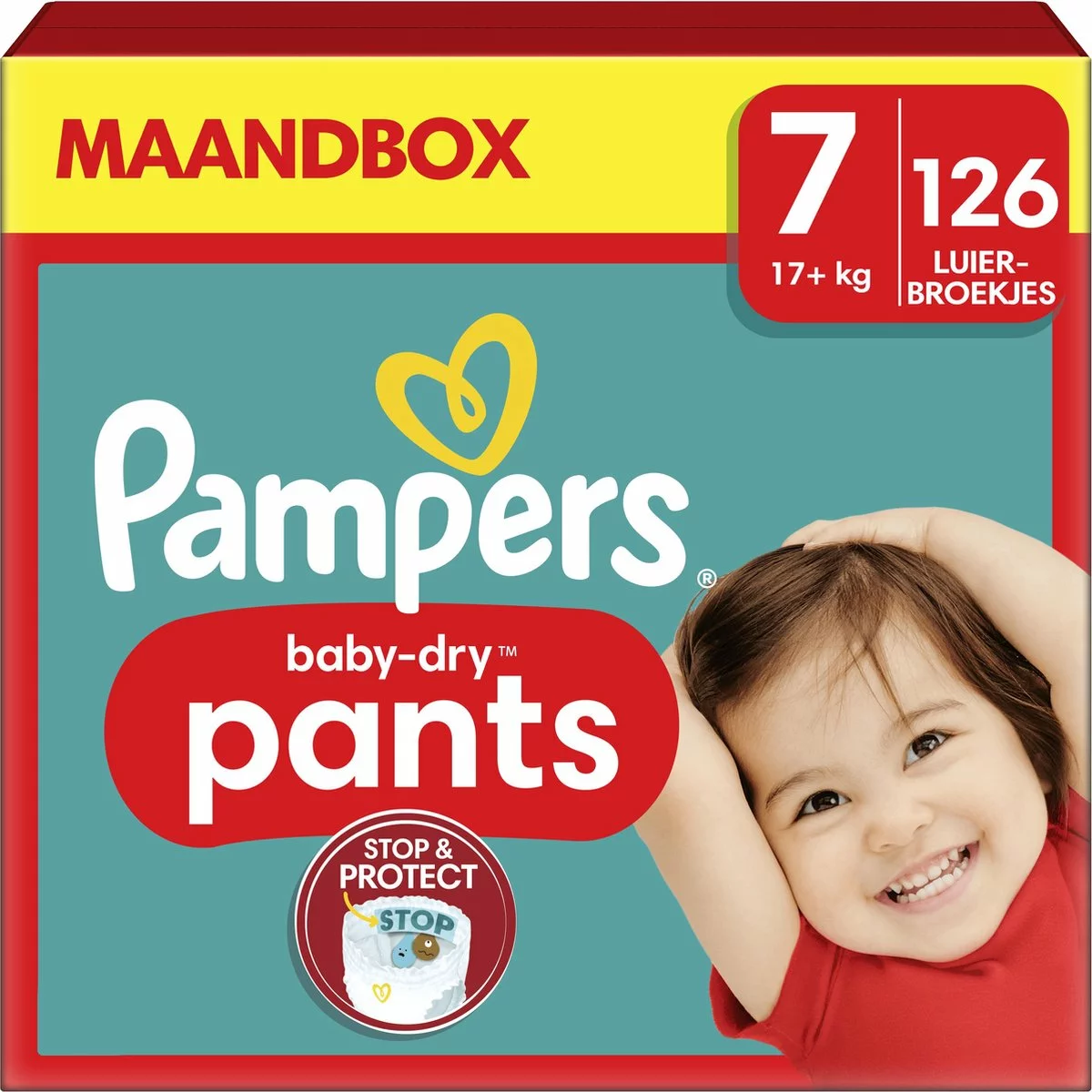 Pampers® Pampers Baby-Dry Pants - Maat 7 (17kg+) - 126 Luierbroekjes - Maandbox 9 Pampers® Pampers Baby-Dry Pants - Maat 7 (17kg+) - 126 Luierbroekjes - Maandbox - Afbeelding 7
