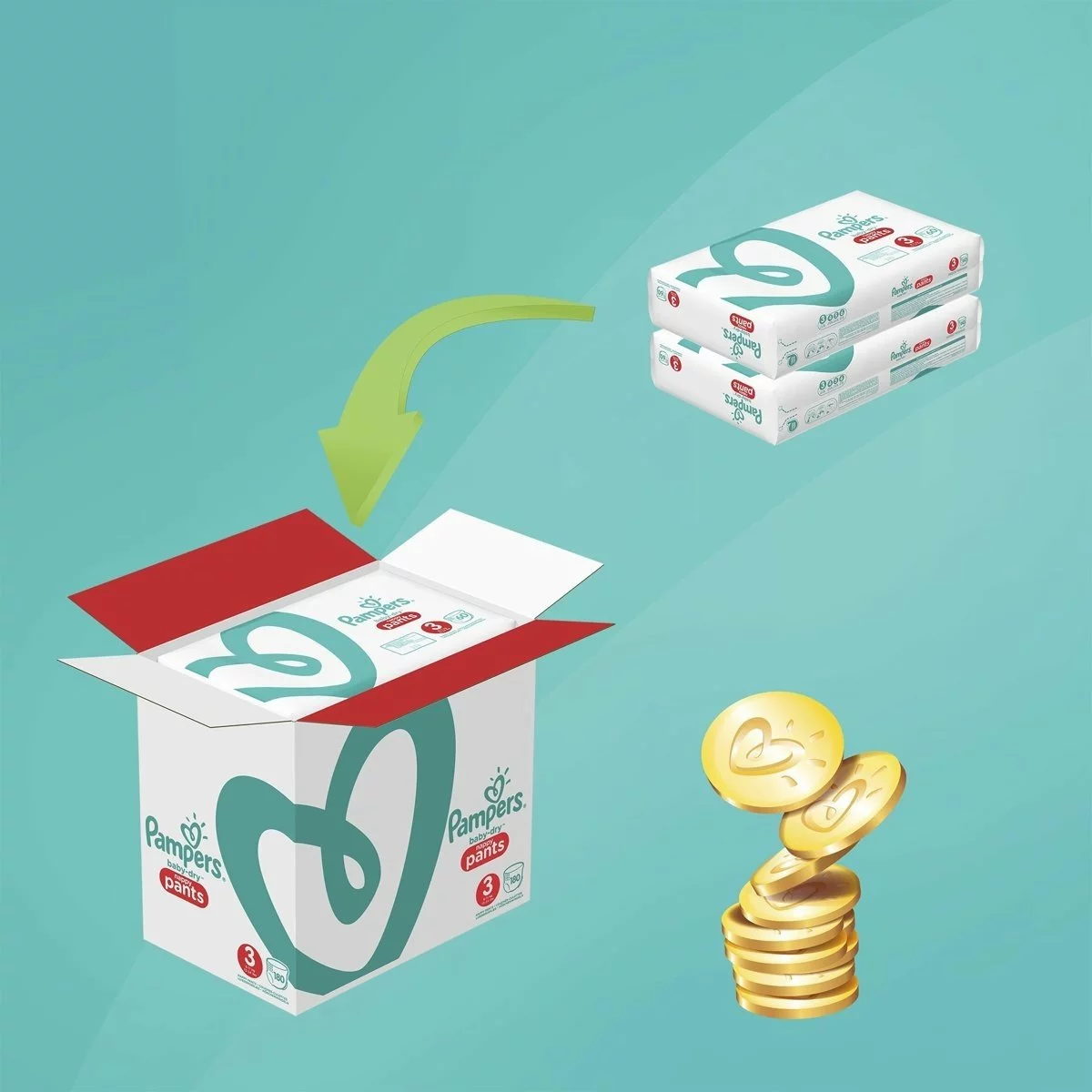 Pampers® Pampers - Baby Dry Pants - Maat 3 - Mega Pack - 94 Luierbroekjes 4 Pampers® Pampers - Baby Dry Pants - Maat 3 - Mega Pack - 94 Luierbroekjes - Afbeelding 2