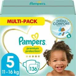 Pampers® Pampers Premium Protection Luiers - Maat 5 (11-16 Kg) - 136 Stuks - Multi-Pack 28 Pampers® Pampers Premium Protection Luiers - Maat 5 (11-16 Kg) - 136 Stuks - Multi-Pack -Pampers Katoenen luiers Verkoopwinkel 1200x1200 651