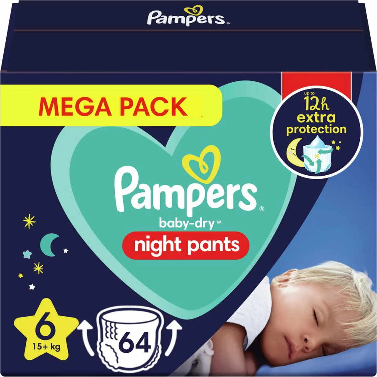 Pampers® Pampers - Night Pants - Maat 6 - Mega Pack - 64 Luierbroekjes 3 Pampers® Pampers - Night Pants - Maat 6 - Mega Pack - 64 Luierbroekjes